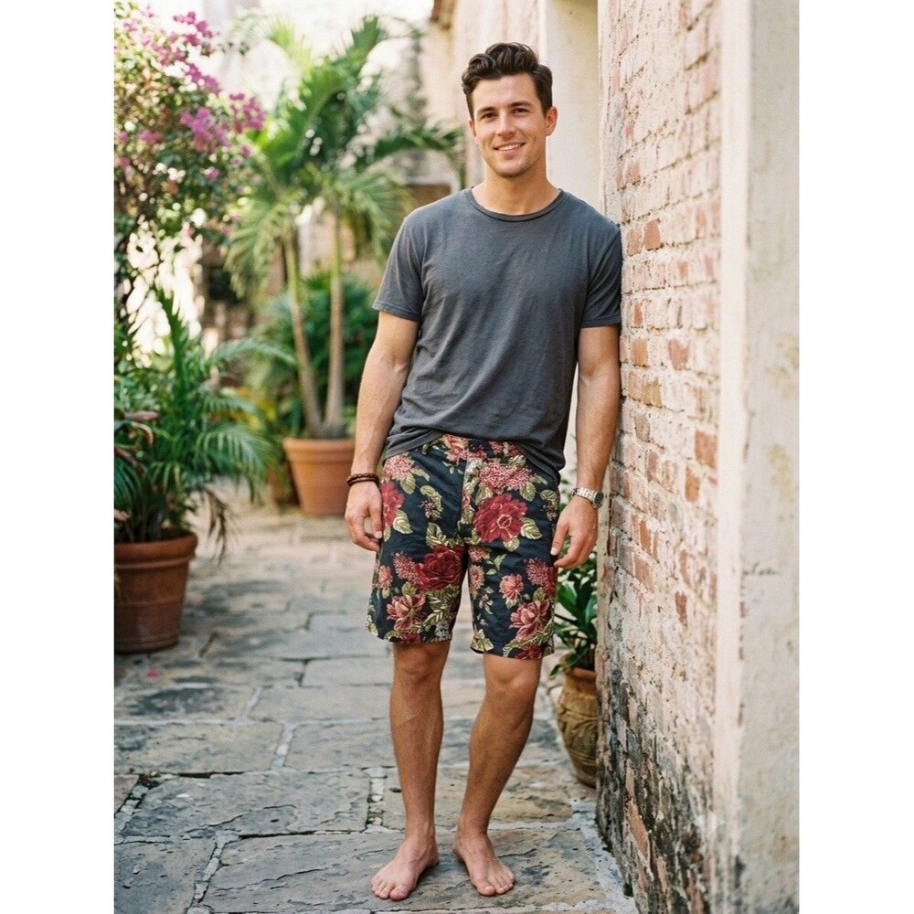Ralph Lauren Denim & Supply Floral Shorts Mens 36 Tropical Hawaiian Rose